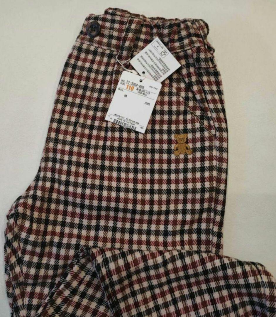新品未使用タグ付き☆ミキハウス　チェック柄パンツ　１１０サイズ　フォーマル