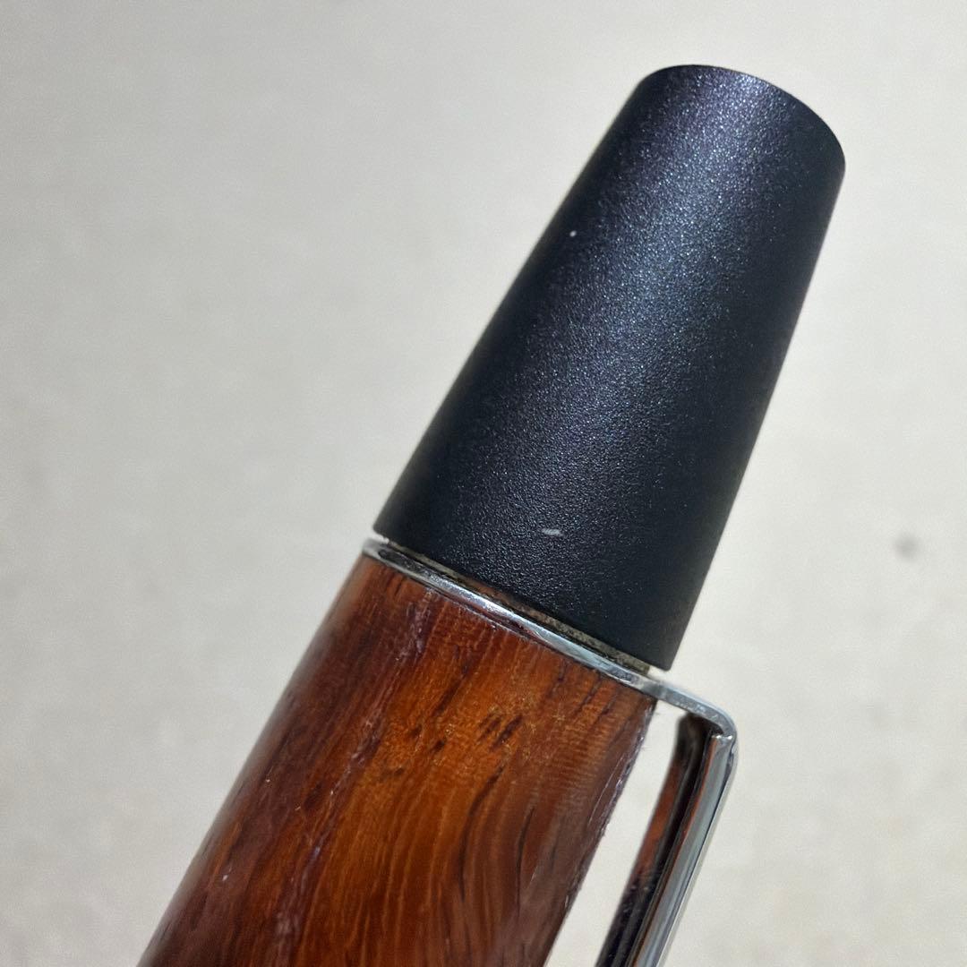 野原工芸 花梨トラ杢 ロータリー ボールペン 回転式 木軸 シルバー金具