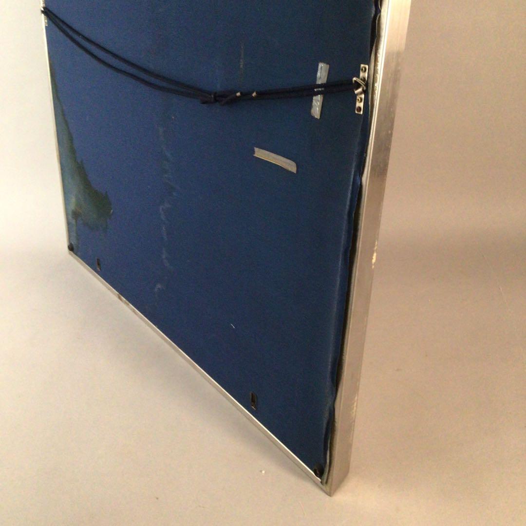 No3711額装　川端龍子　熊笹に貝図　絹本　在銘　落款　日本画　絵画　送料無料