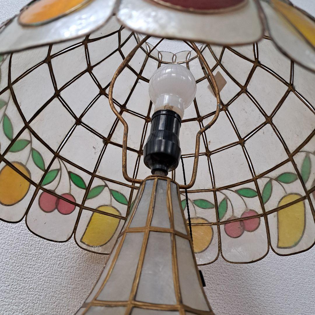 ♡昭和レトロ　フルーツモチーフ 　シェル【貝】シェードランプ♡