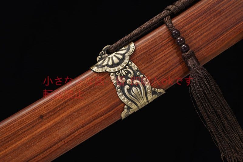 嘉裕牛尾刀模様鋼赤白檀  古兵器 武具 刀装具 日本刀 模造刀 居合刀