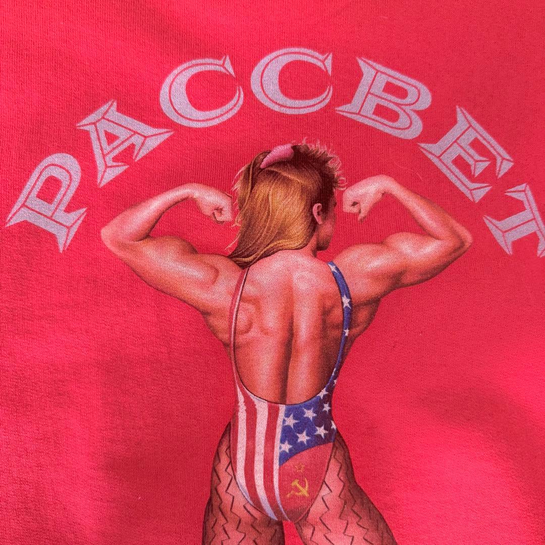 美品　XL PACCBET ラスベートSTRONG WOMAN スウェット　赤