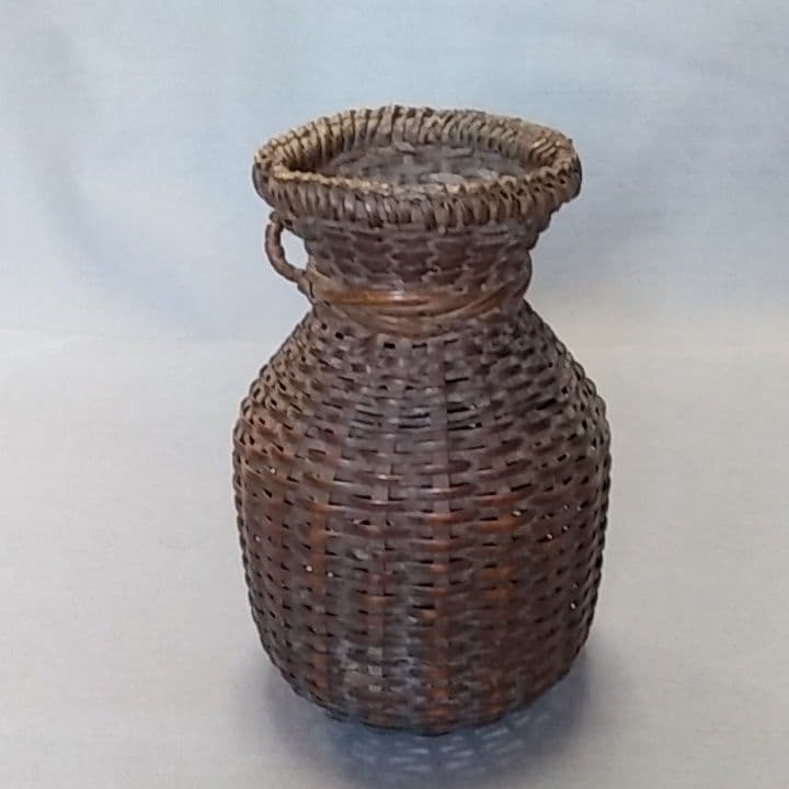 アンティーク竹籠　花籠　花器　花生け　竹籠　茶道具　竹細工　籠　花瓶