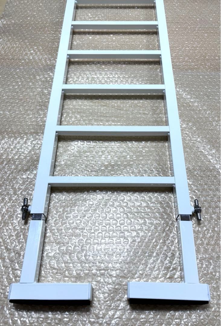 川口工器 ラダーランドリーラック ホワイト 棚3段 ミドル 200〜250cm