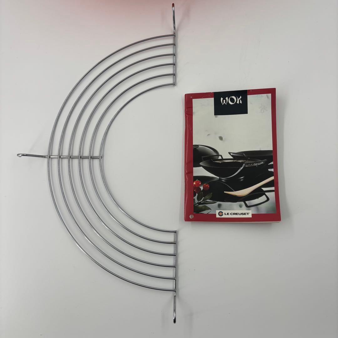 ル・クルーゼ 36cm ウォック オレンジ 鋳物 中華鍋 油切り 未使用