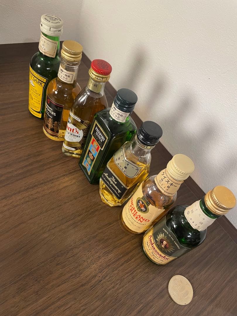 【未開栓】古酒ウイスキーミニボトル7本セットまとめ売り 各種