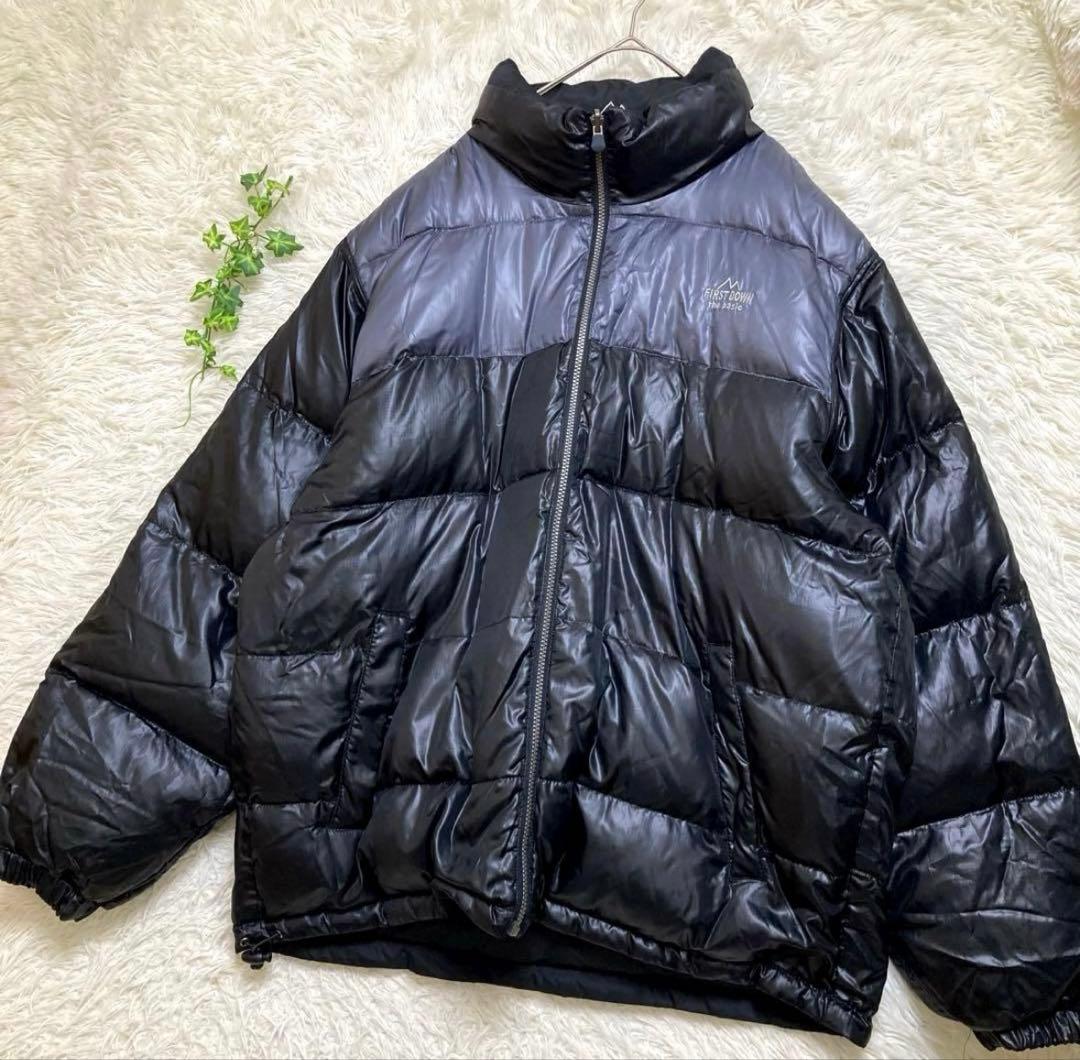 【美品】レア　FIRST DOWN リバーシブル ダウンジャケット 5L 黒