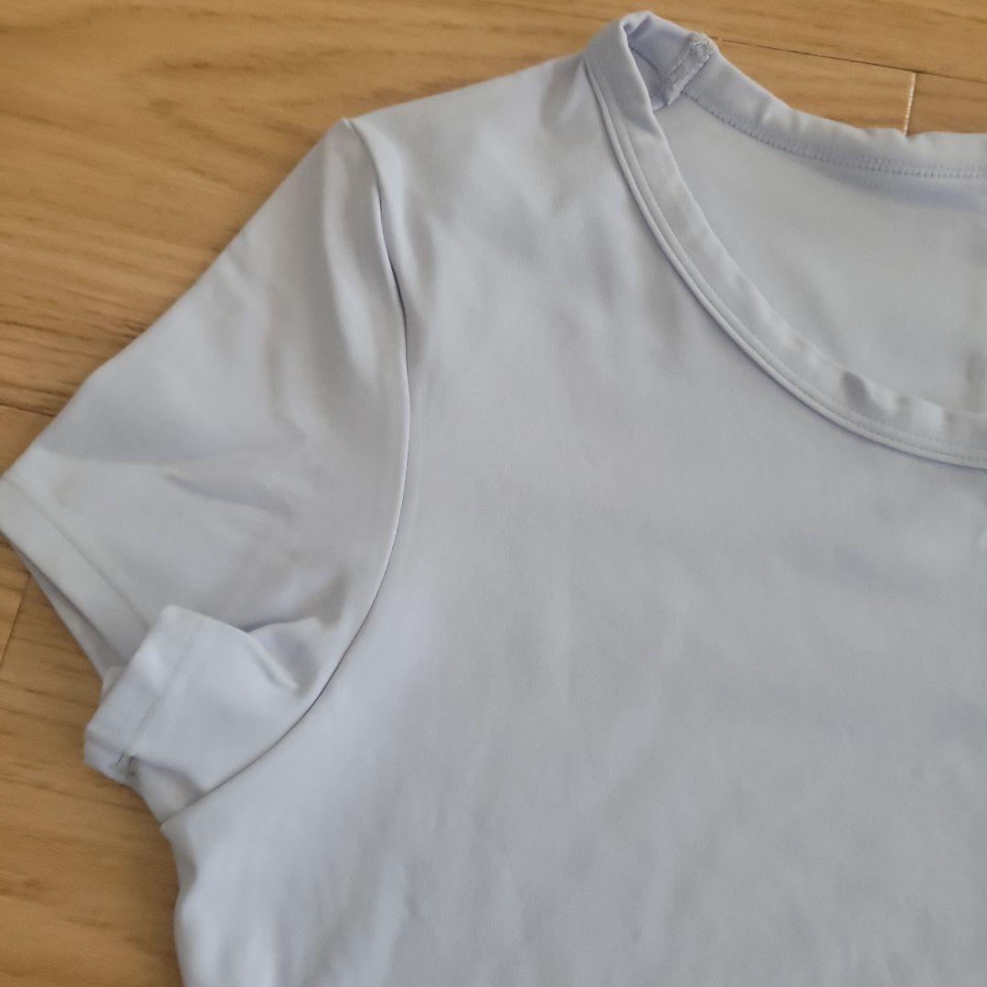 alo ライトブルー クロップドTシャツ