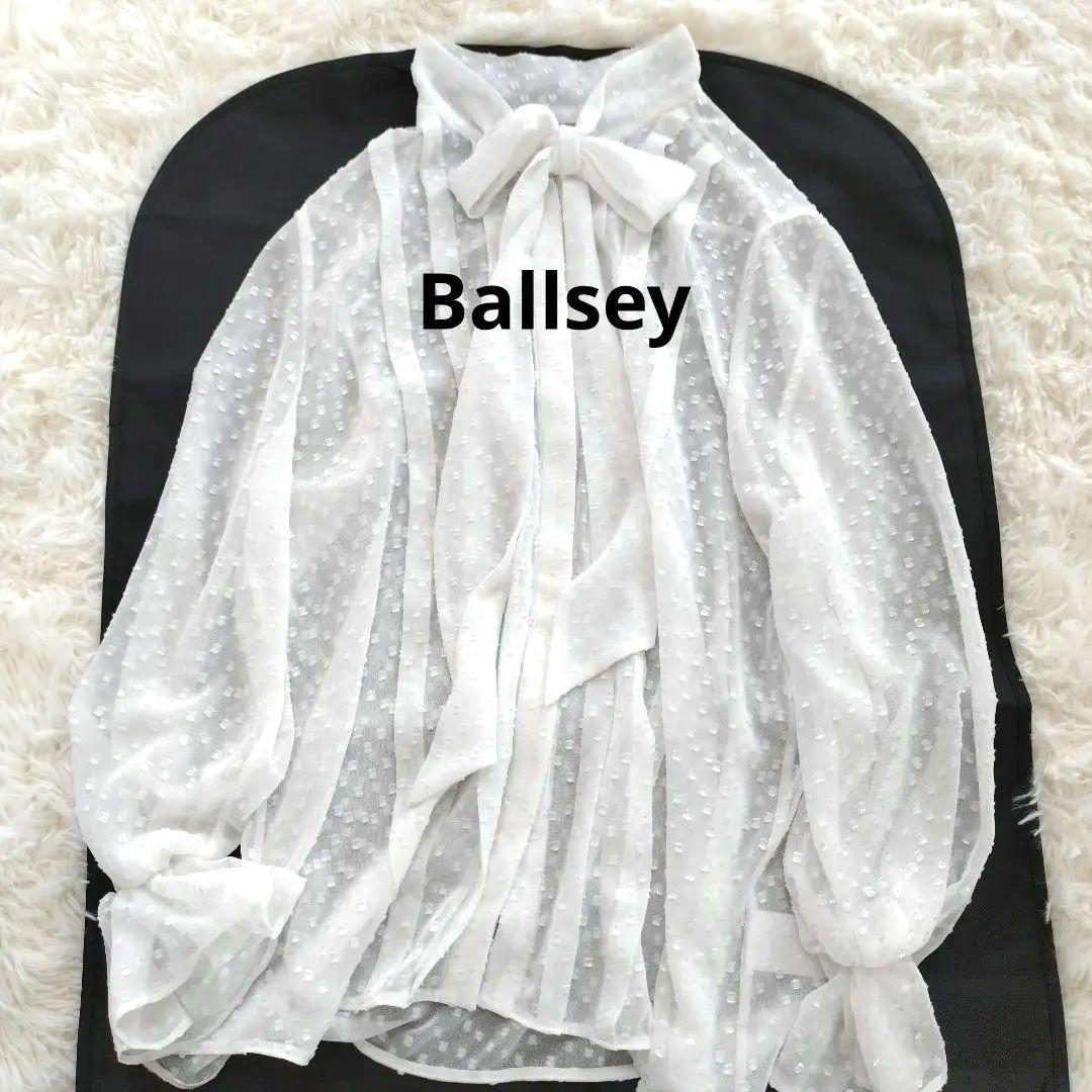 ボールジィ Ballsey 25SS フォイルカットジャカード ボウタイブラウス