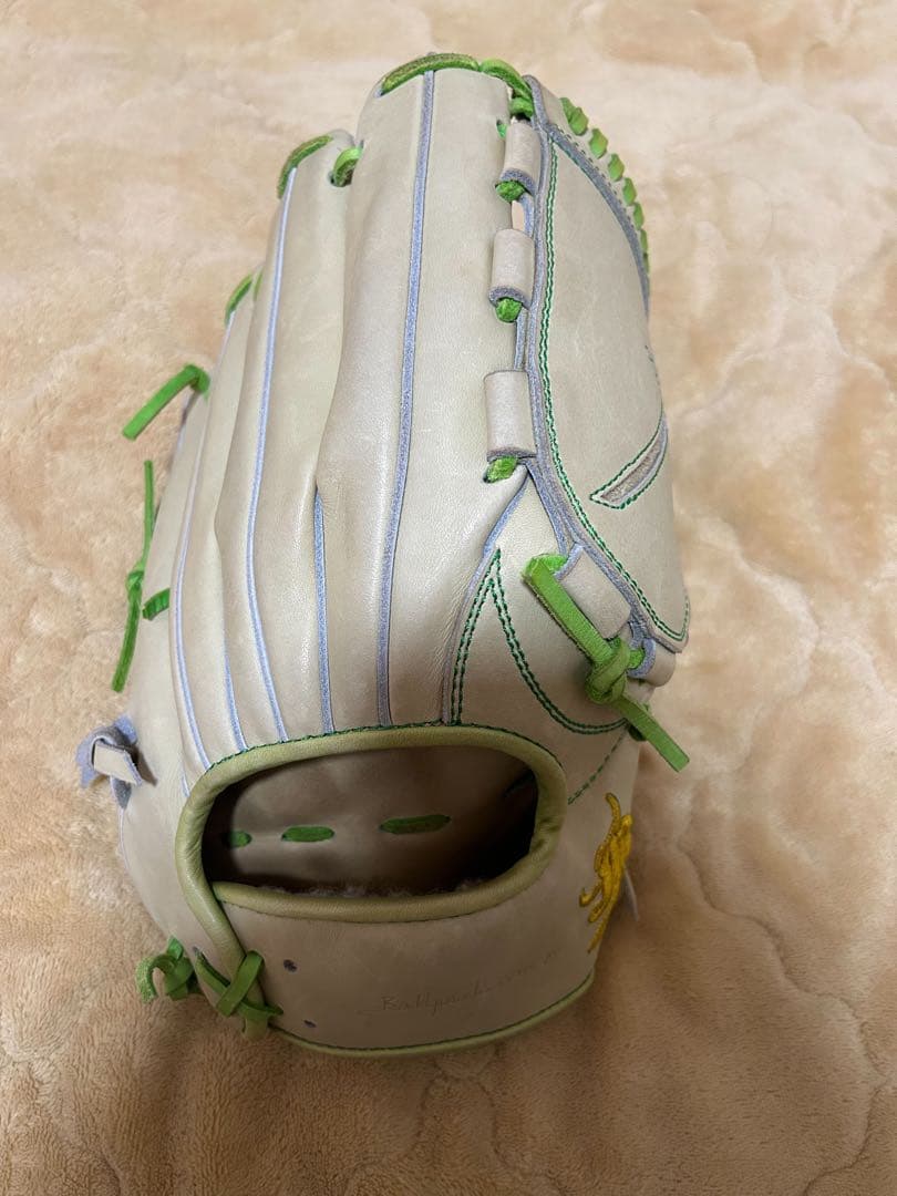 硬式野球グローブ クリーム/緑
