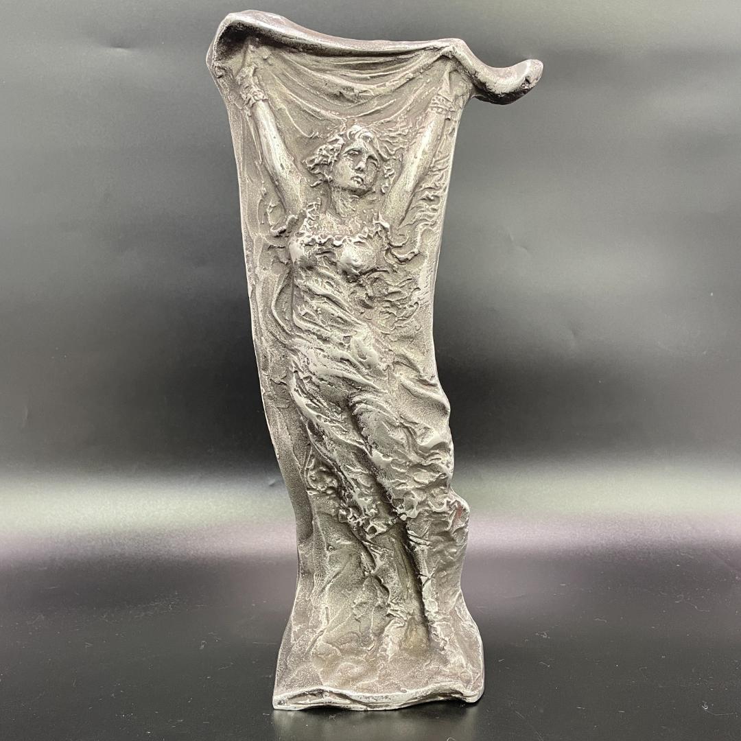 銘有 田島義朗 アルミ鋳物製 造形彫刻 現代彫刻 高さ32.5cm SB20