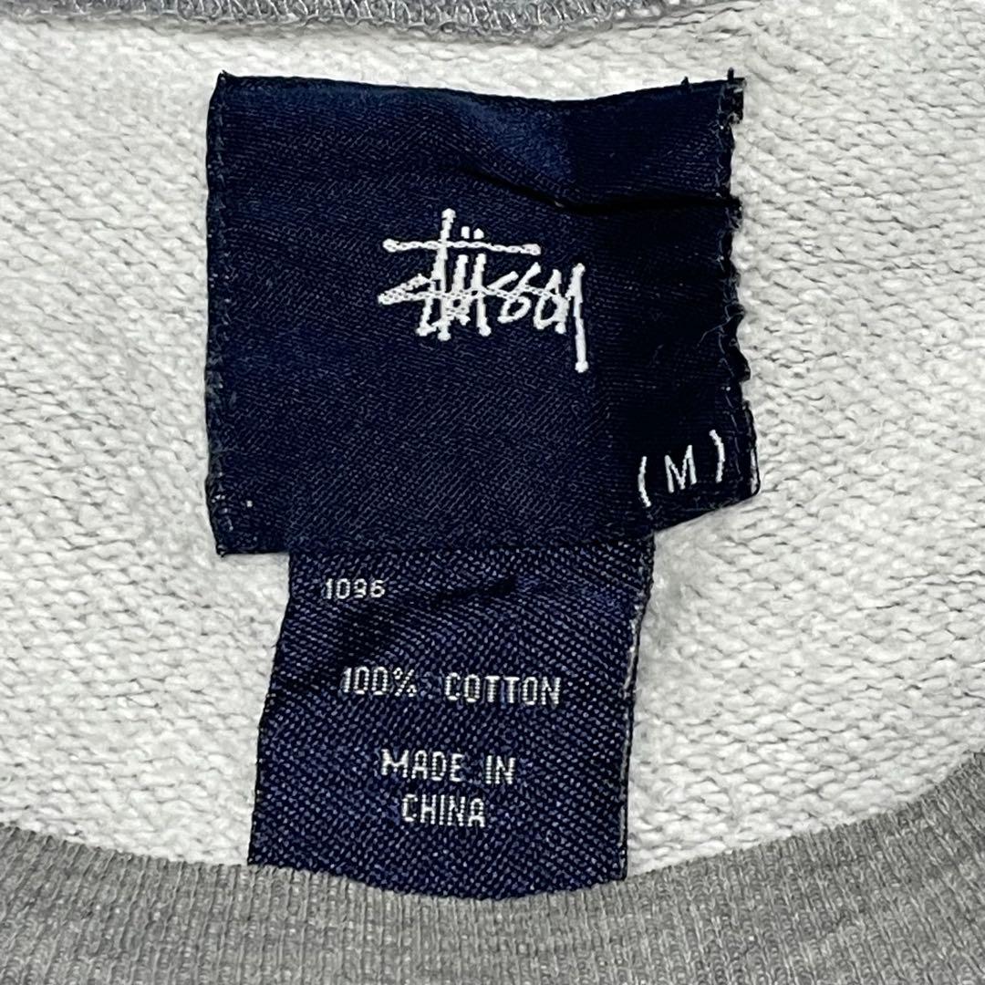 old stussy 90s 00s スウェット　紺タグ　前V 刺繍　短丈　M