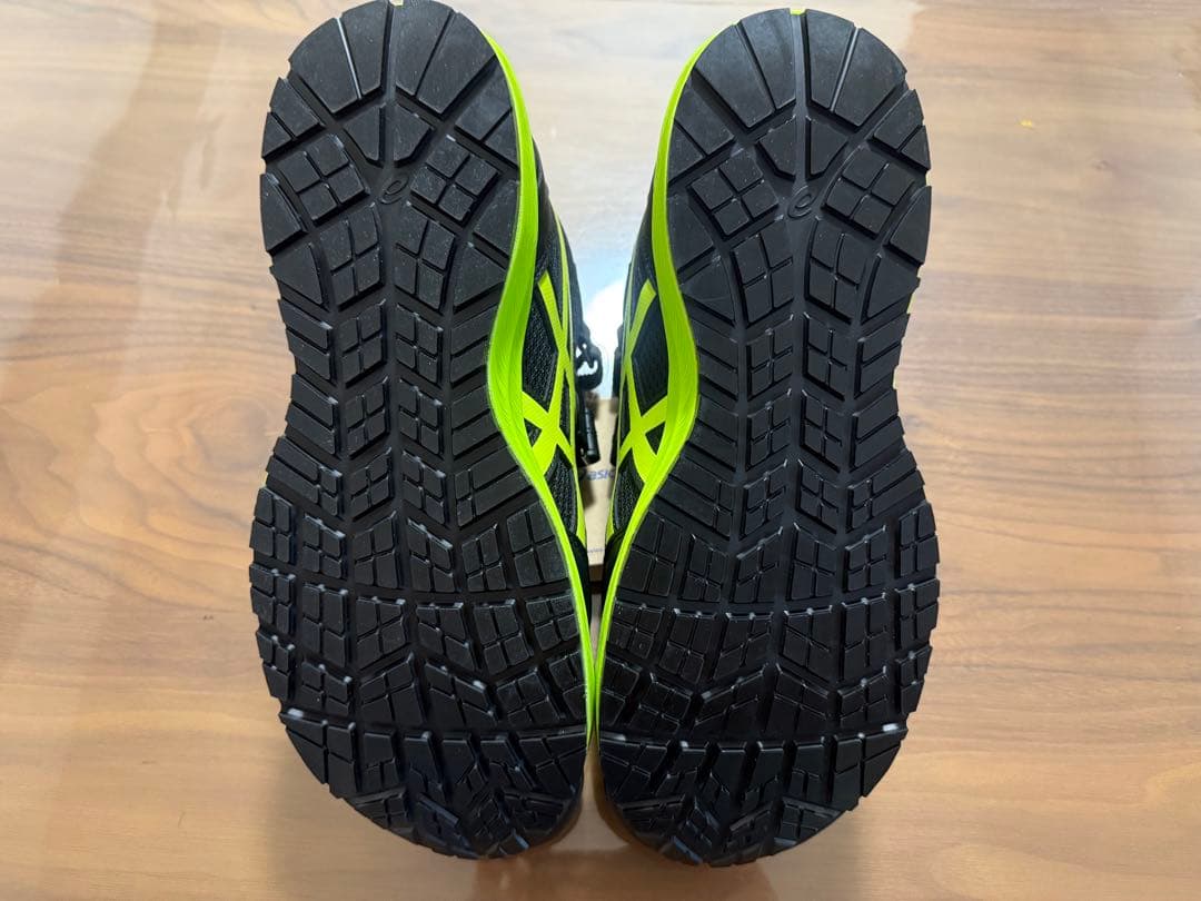 アシックス 安全靴 ウィンジョブ CP216 ブラック/ネオンライム 26.5