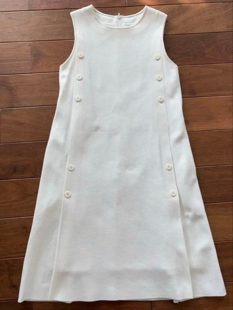 FOXEY ワンピース ニット 38 ホワイト