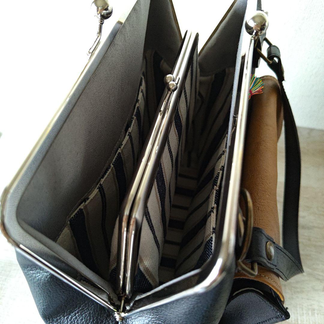 がま口バッグ　大きめ　ハンドメイド