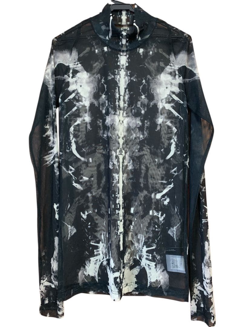 JULIUS スケルトンプリント 長袖カットソー　セカンドスキン　パワーネット