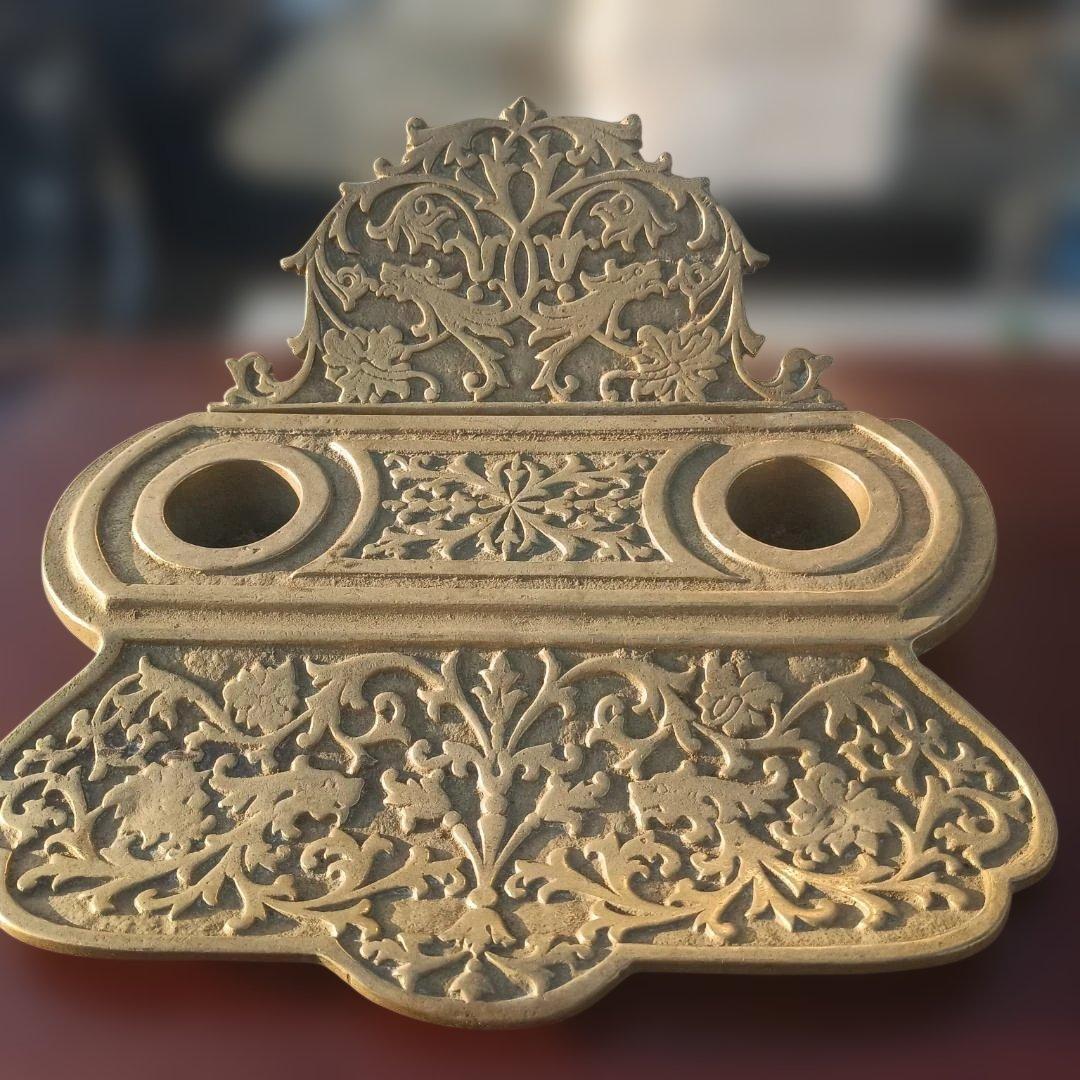 ６０９５）ヴィンテージ　鋳鉄製のインク壺