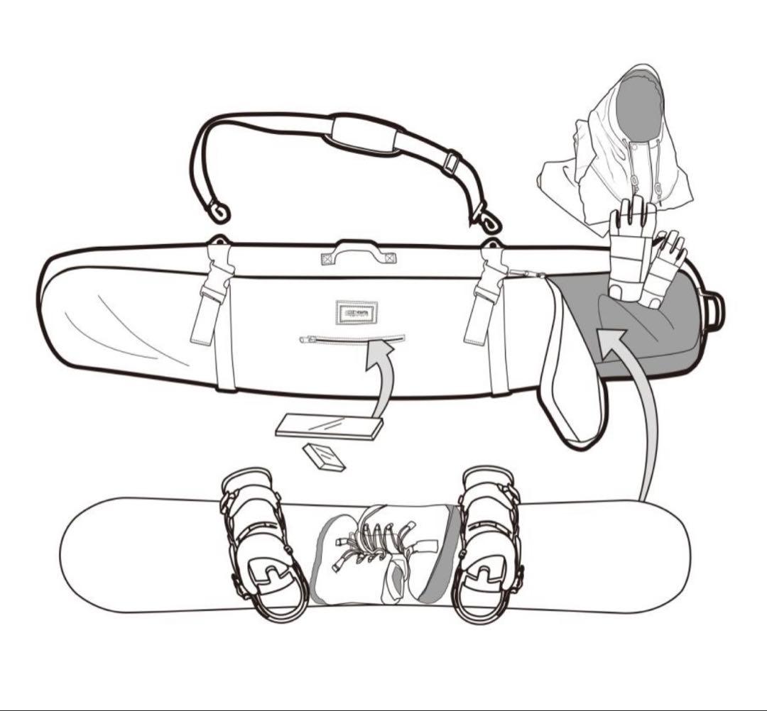 ebsエビス スノーボード ボードパック152cmダークカモ ボードケース