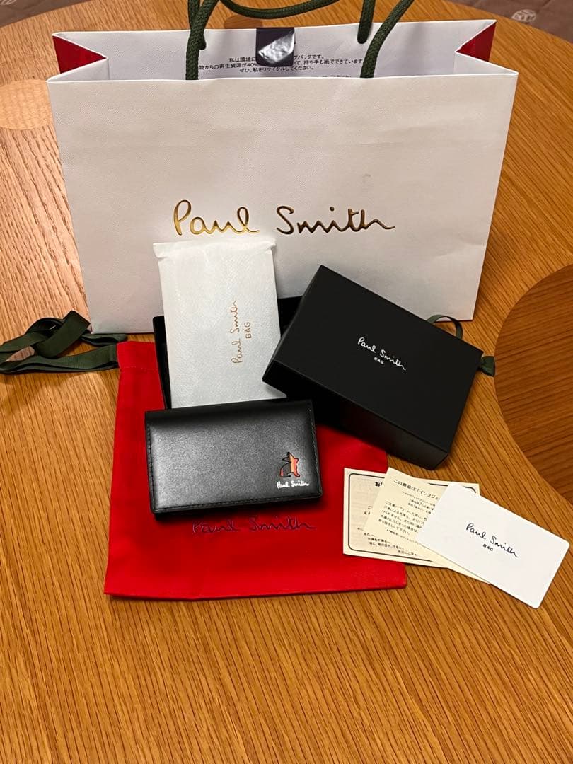 Paul Smith 名刺入れ　マーケトリーストライプラビット　本革　未使用品