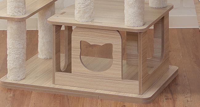 キャットタワー 木製 175cm多頭飼い 据え置き型 宇宙船 爪とぎ おしゃれ