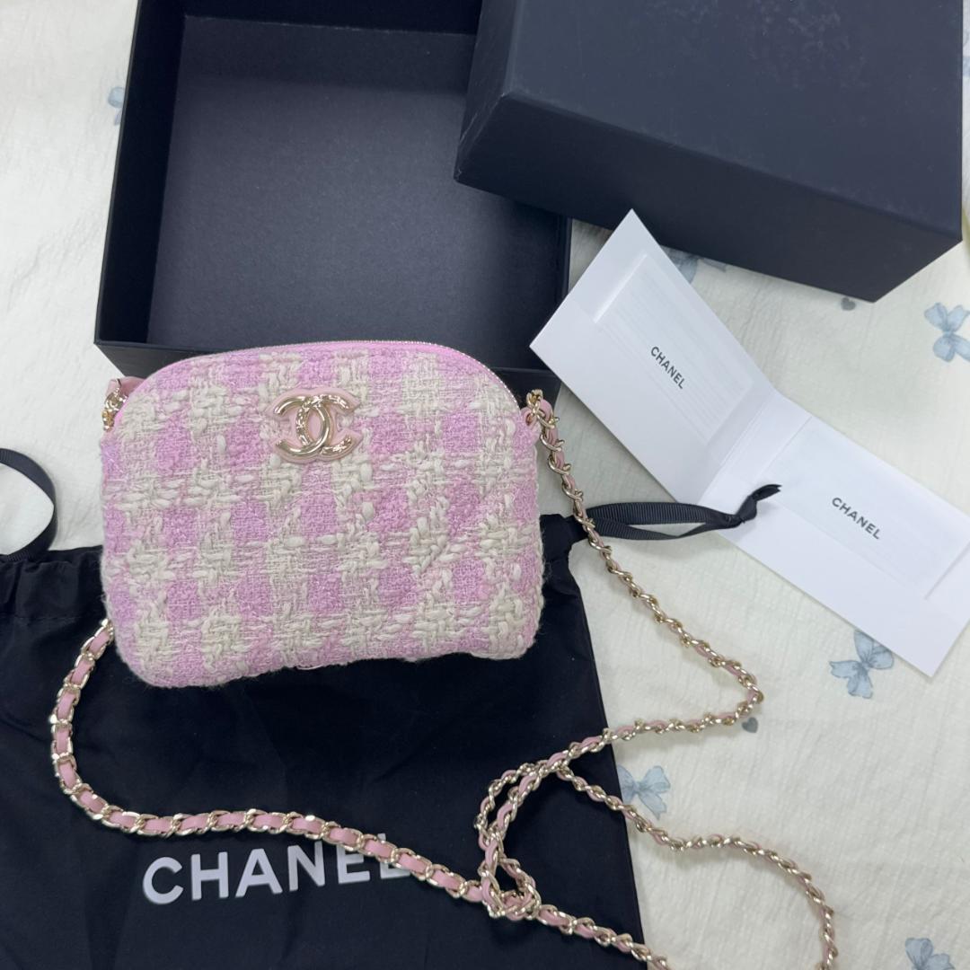 限定版✨非売品ピンク ツイード ショルダーバッグ