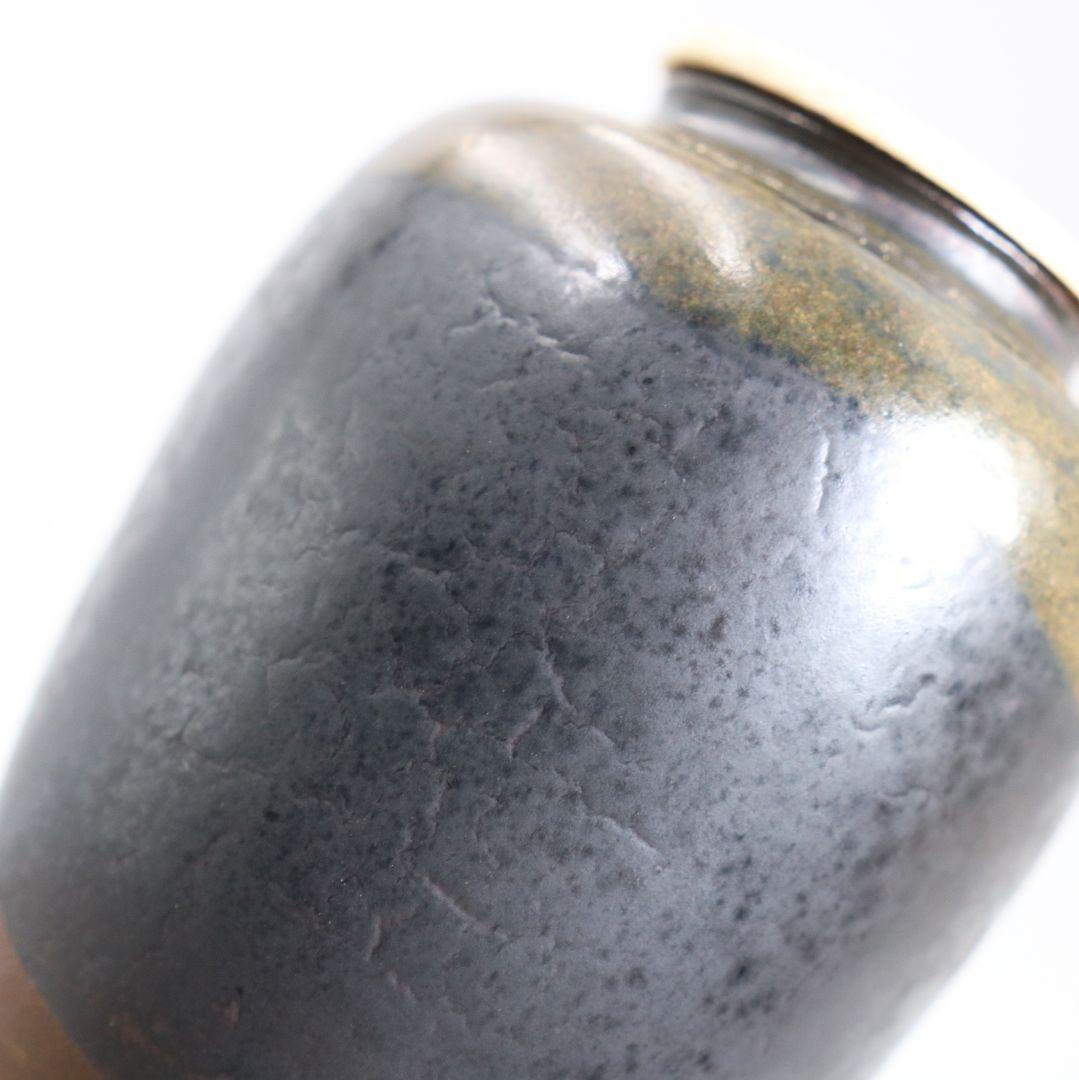 高取焼宗家 十一代 高取静山作 肩衝茶入 茶道具 共箱　V908　N9