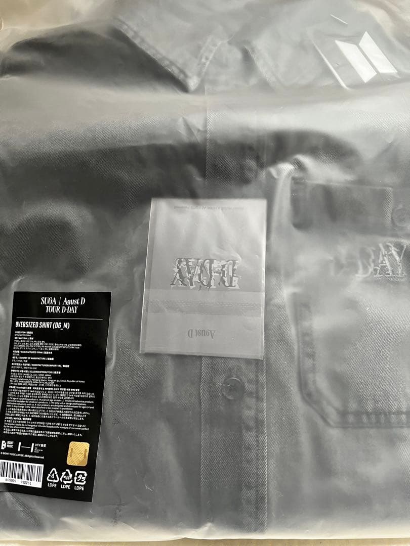 公式SUGA AgustD オーバーサイズシャツ ユンギ D-DAY shirt