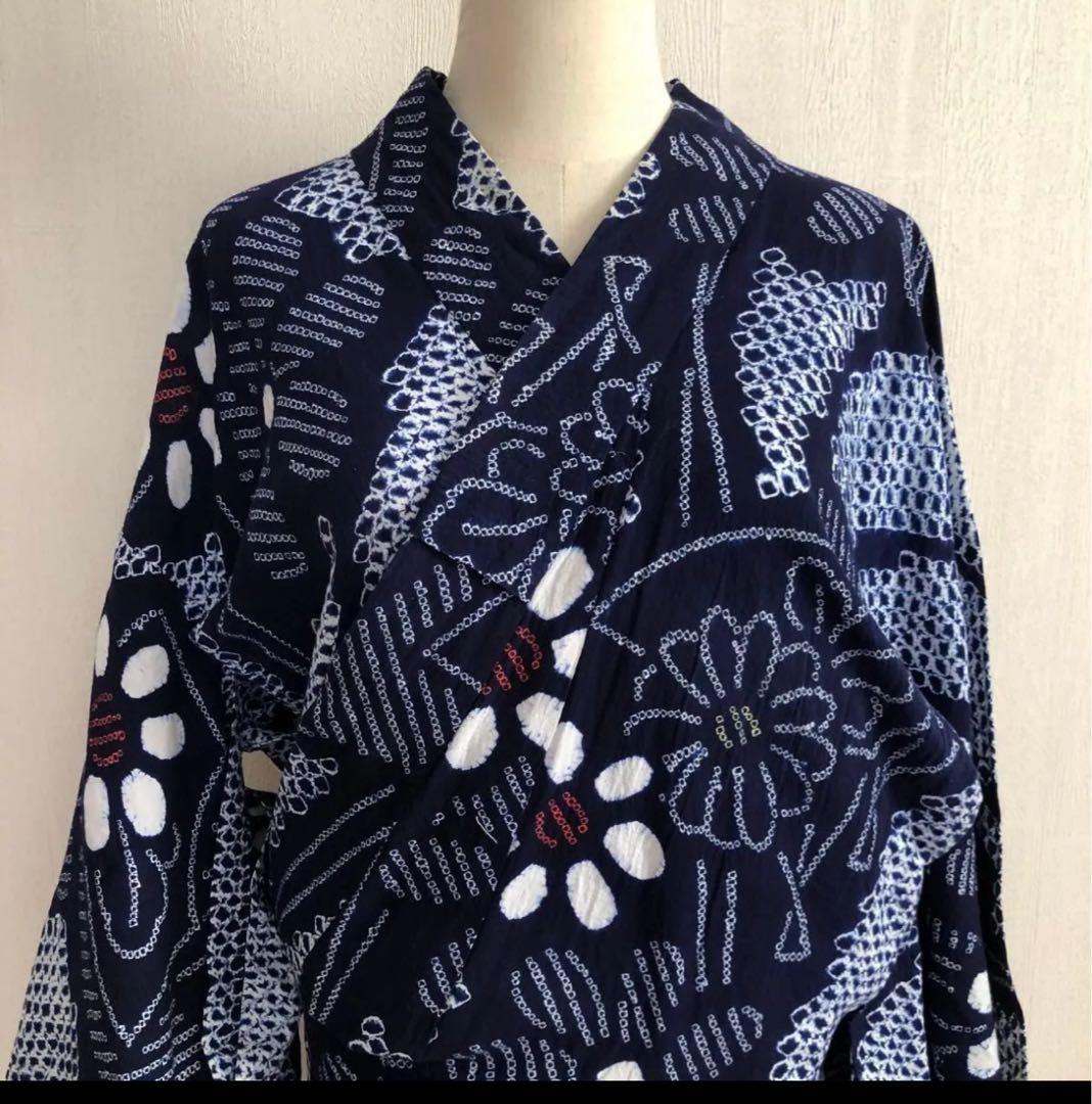 気分セール　終)　有松絞り 浴衣 ゆかた　裄67