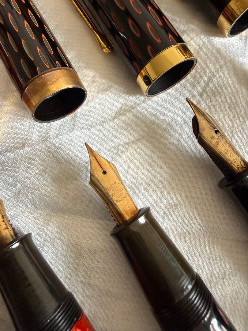 酒井栄助、兜木、鎌倉彫、土填修一万年筆5本セット