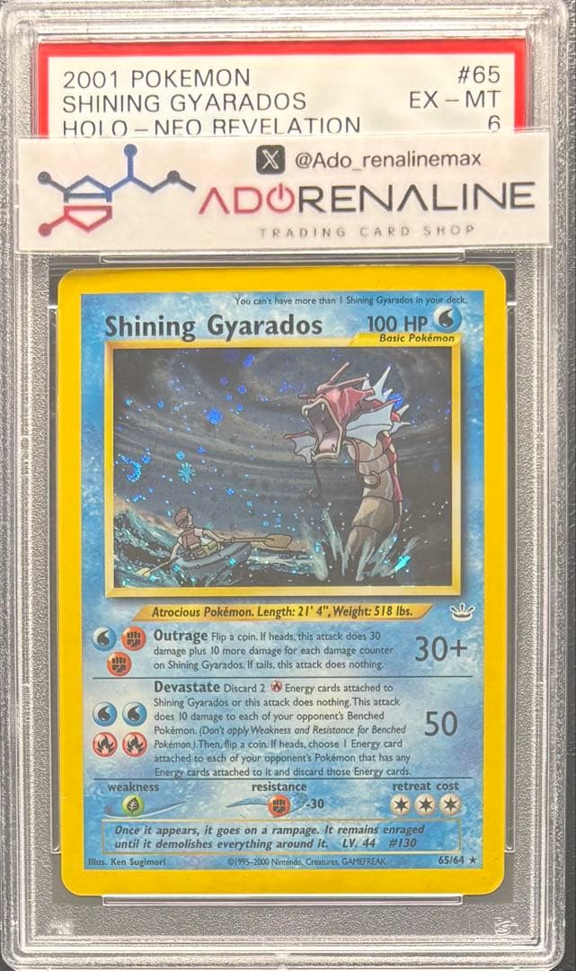 【PSA6】ひかるギャラドス 英語 65/64 Shining Gyarados