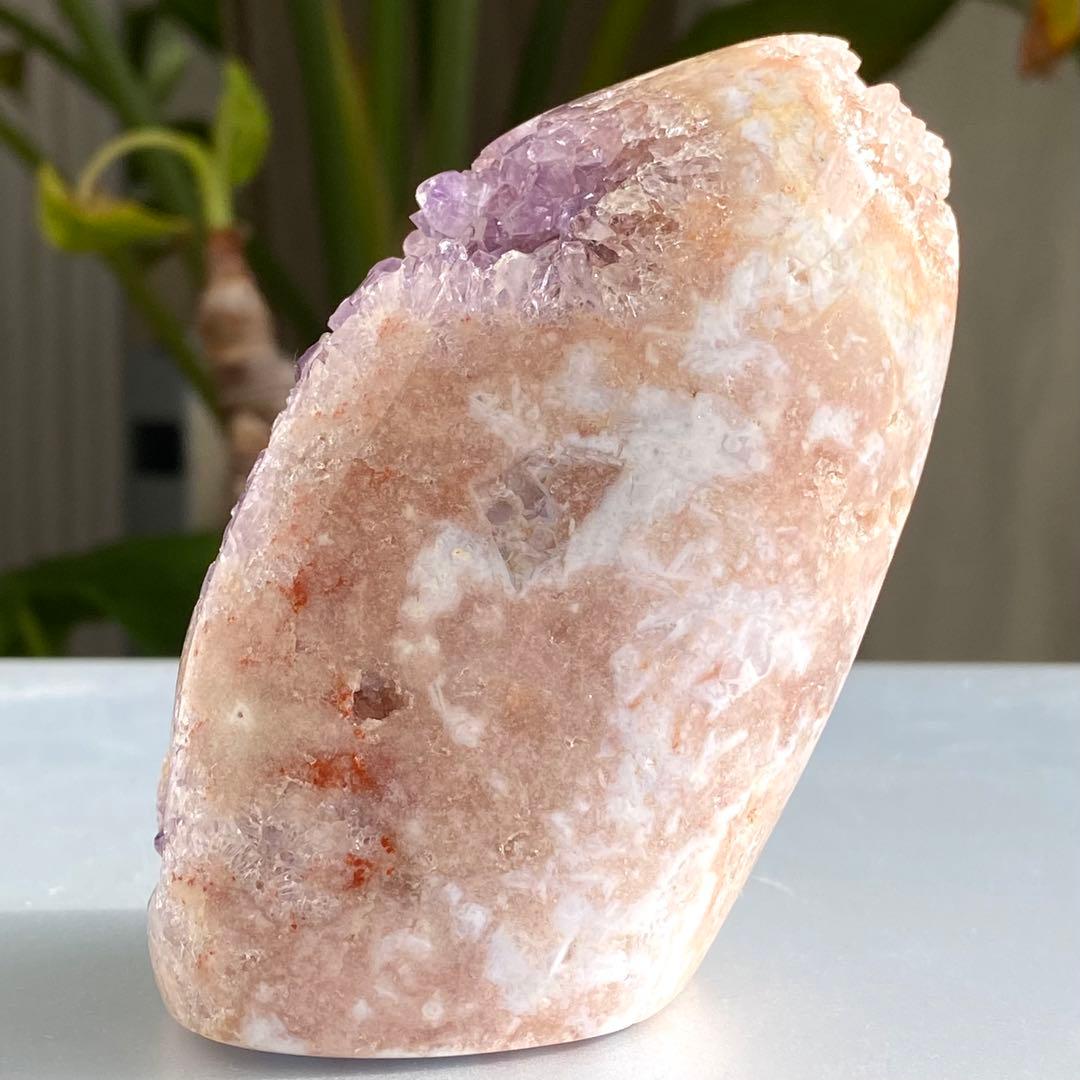 【 天然石 ピンクアメジスト アメジスト ドゥルージー ドーム 紫水晶 】