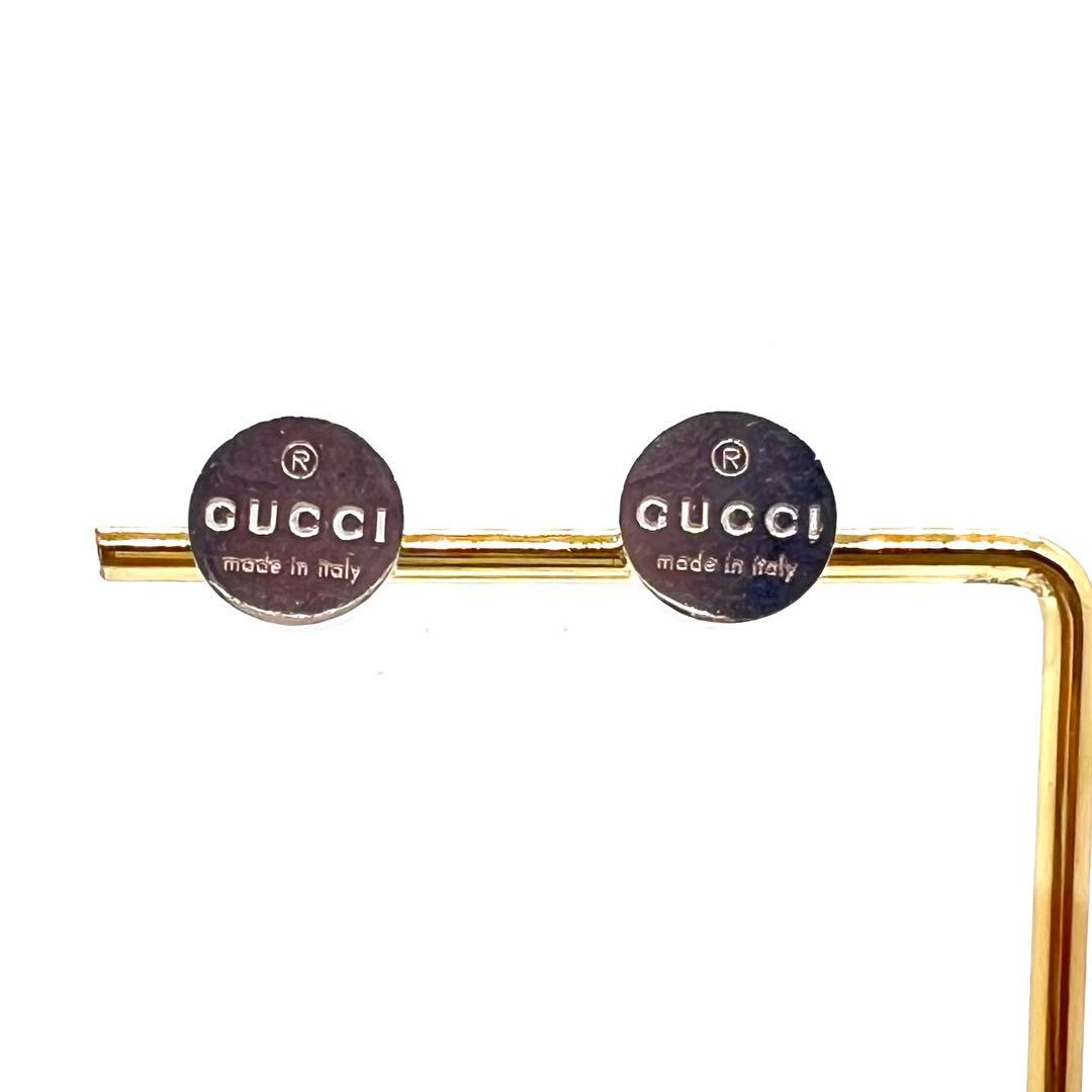 GUCCI グッチ ピアス スタッズ ロゴ シルバー 925 サークル