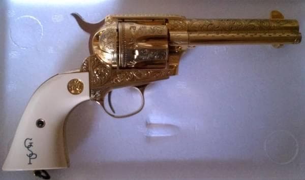 マルシン・ACG【パットン将軍コルトＳＡＡ.45】日本製モデルガンラック付