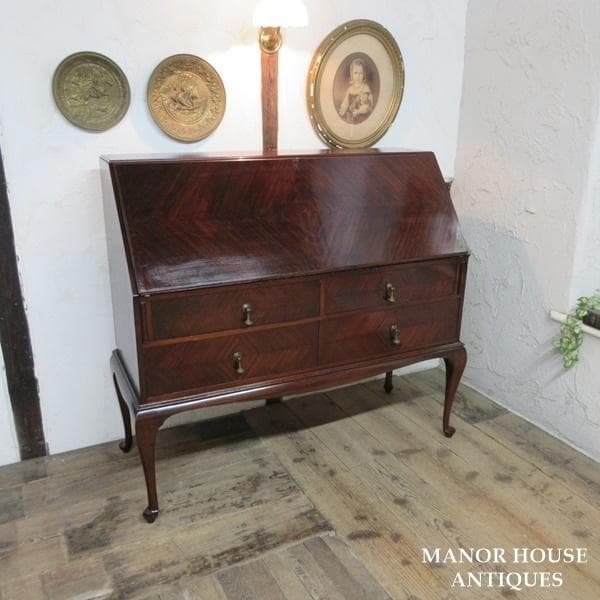 イギリス アンティーク 家具 ライティングビューロー デスク 机 6996d