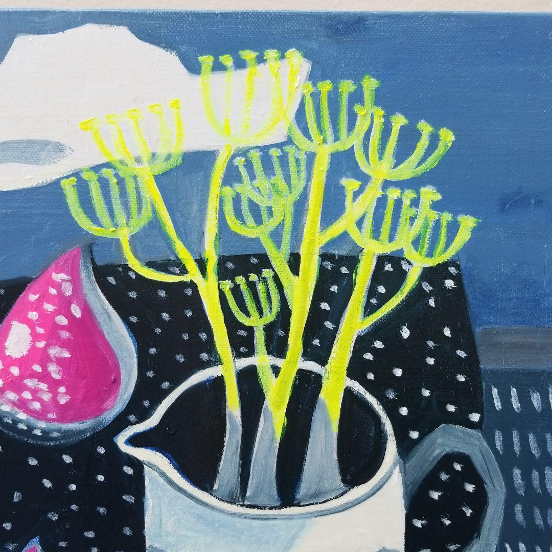 油絵　専用　いちじくとレモンのあるテーブル