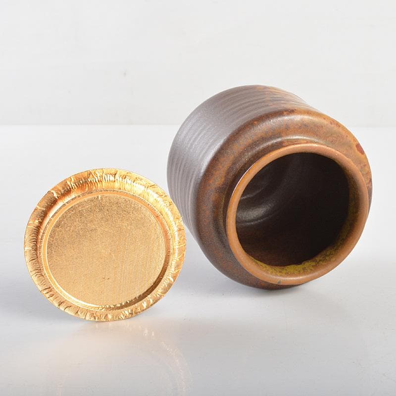 茶道具　平安東山　笹田仁史作　翁写　茶入　仕覆付　共箱　V　R6121