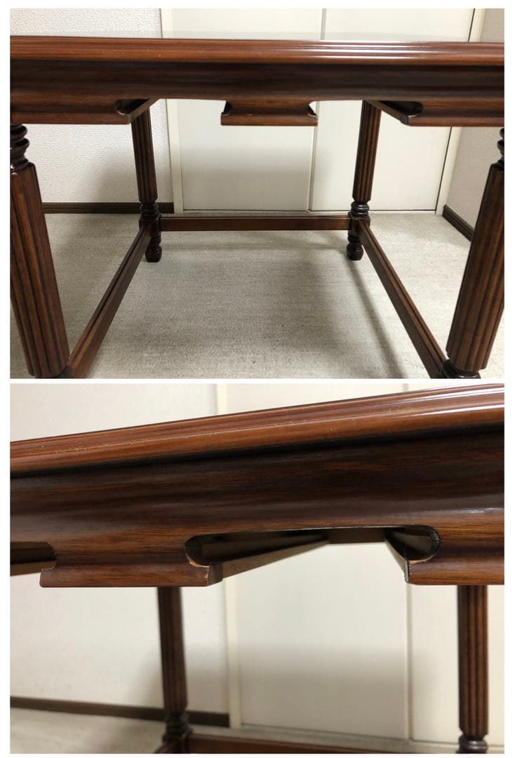 ネストテーブル　サイドテーブル　ドロップリーフ バタフライ　バラスターレッグ