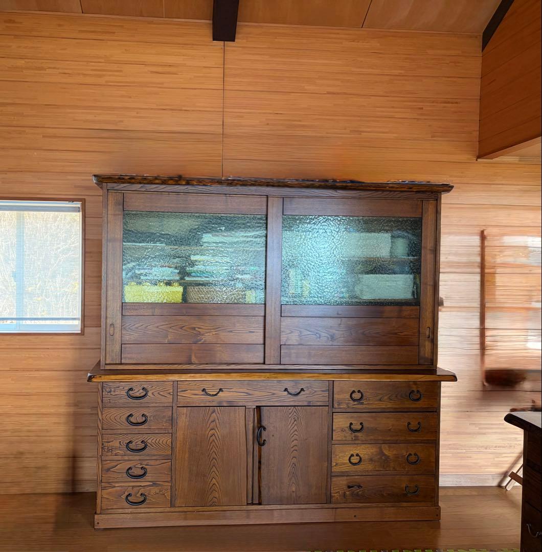 高級家具　食器棚　水屋棚　天然木