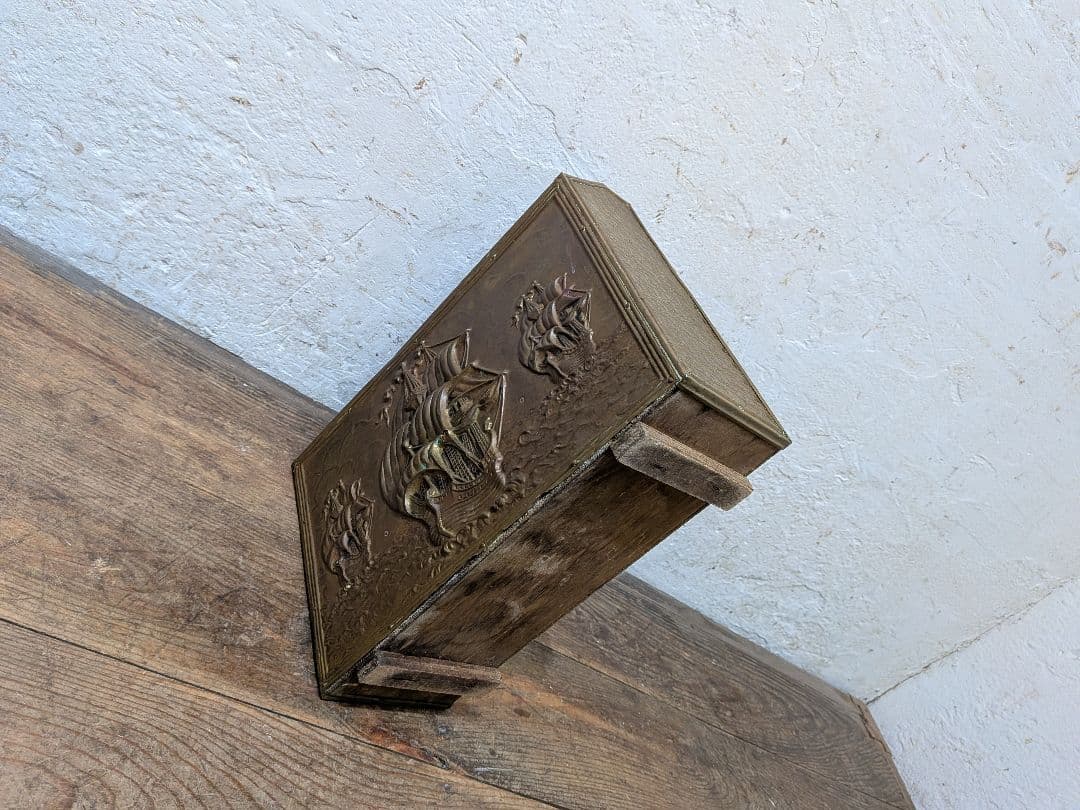 1129 イギリスアンティーク　マガジンラック　雑誌入れ　ケース　英国ビンテージ