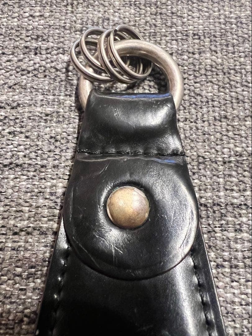 GANZO レザーキーホルダー ブラック　シェルコードバン