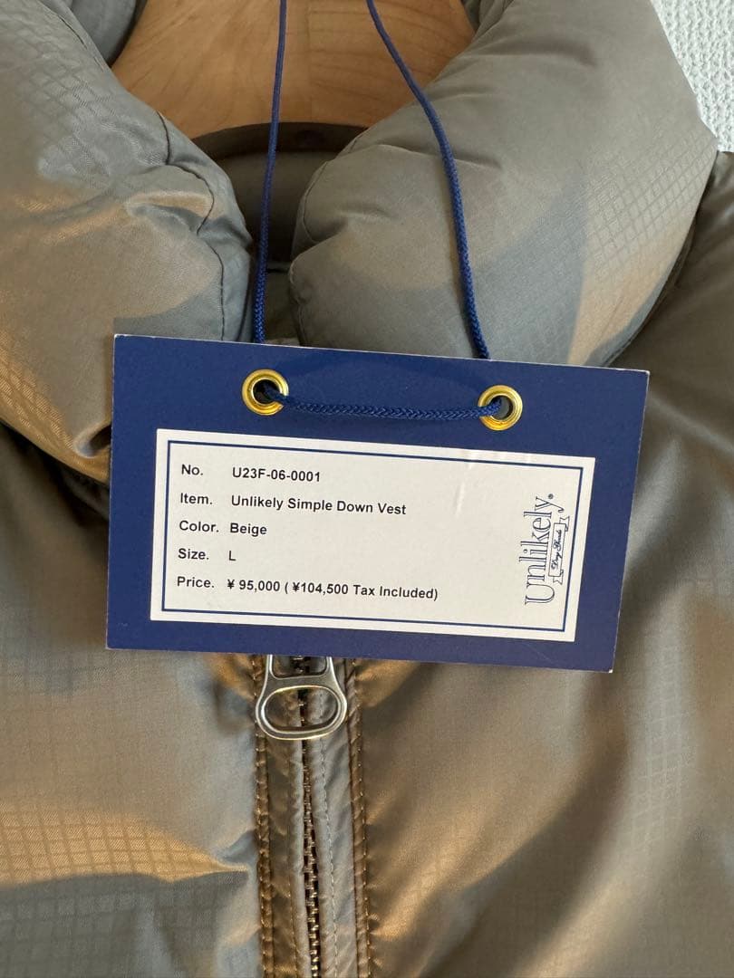 Unlikely Simple Down Vest ベージュ L