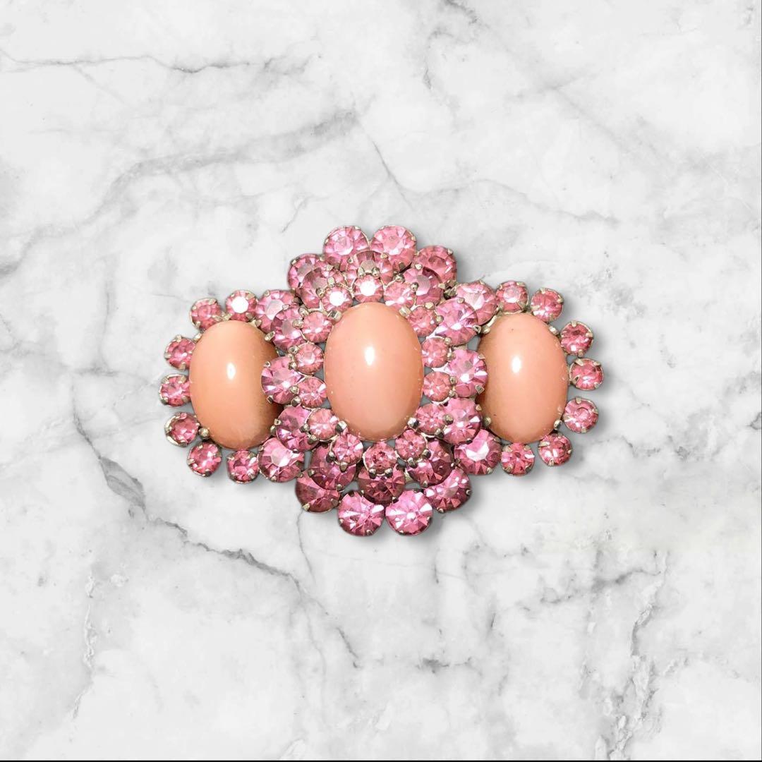 Christian Dior ブローチ ピンクラインストーン