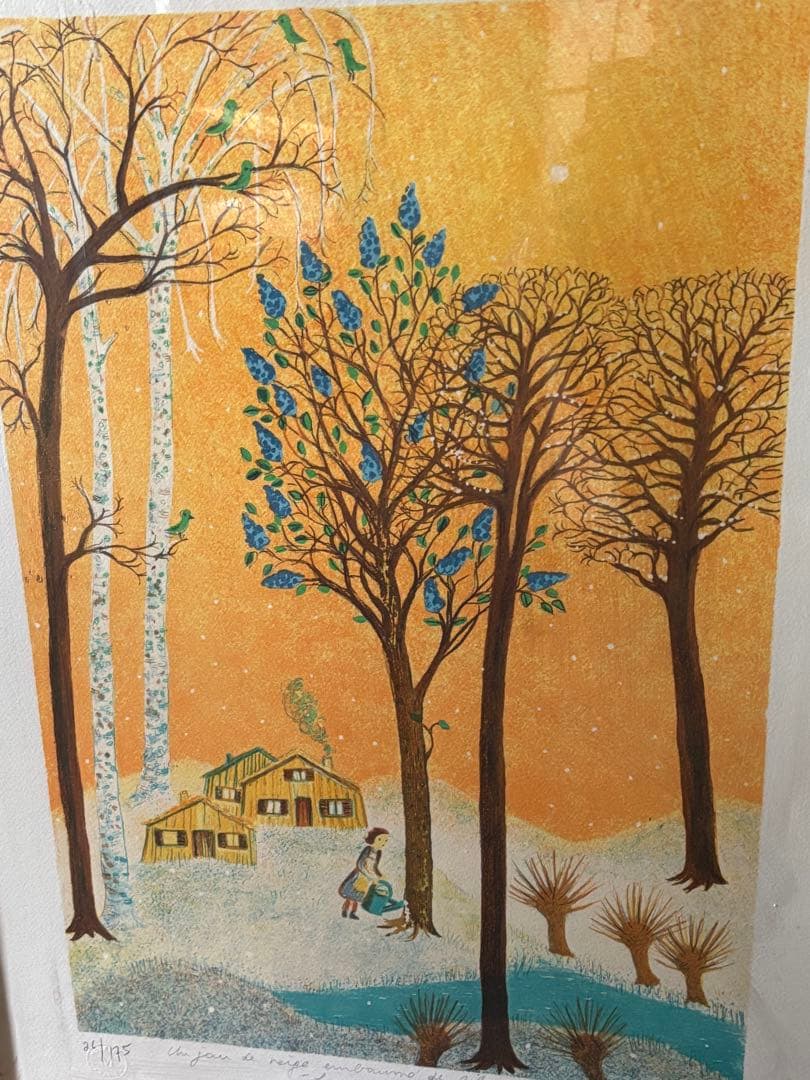 作家：Lou Beadle ある日、雪は金色に見えるだろうリトグラフ26/175