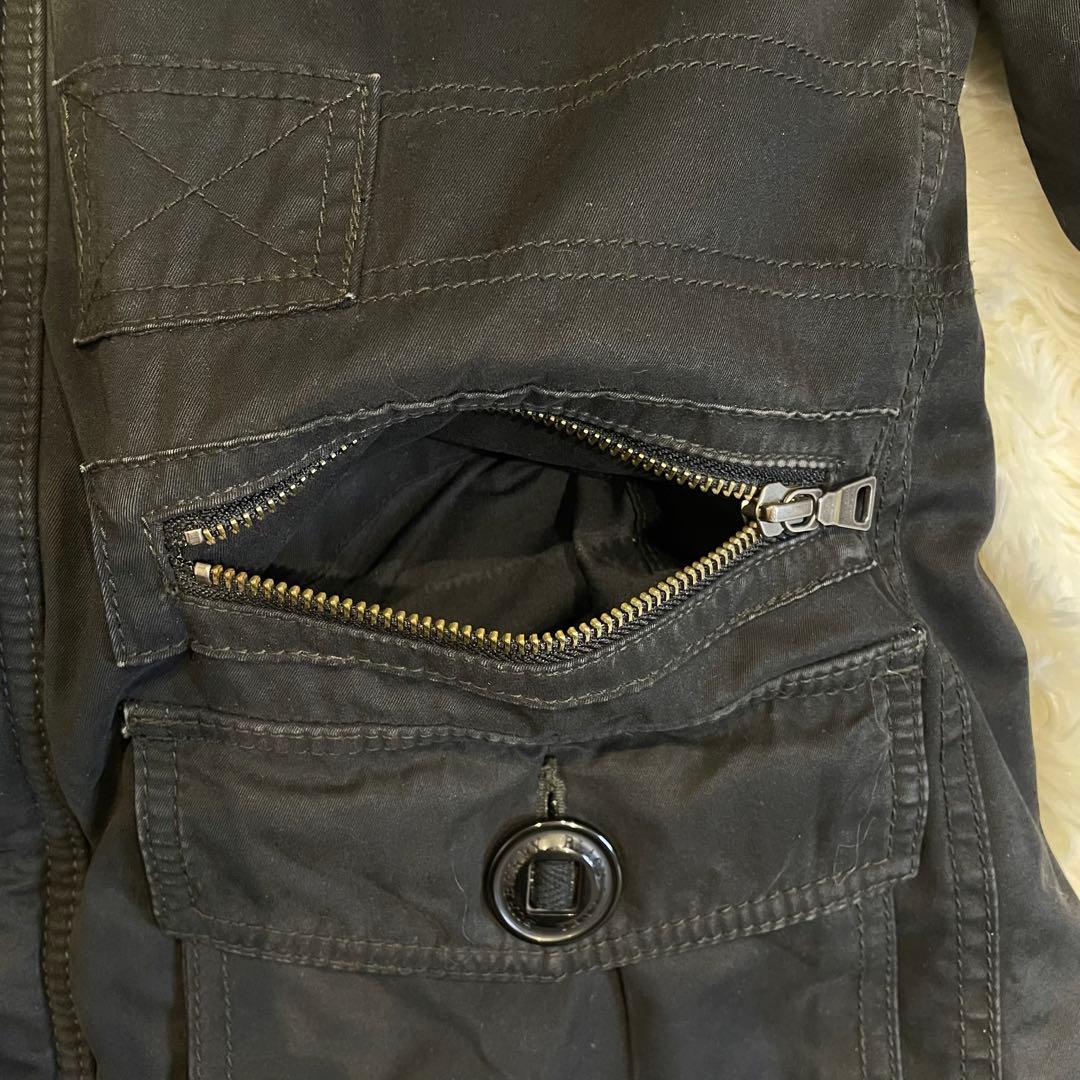 BURBERRY ブラックレーベル モッズコート たぬきファー ブラック