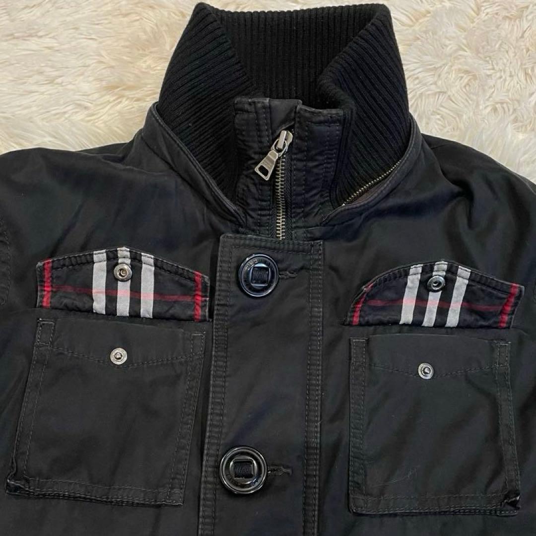 BURBERRY ブラックレーベル モッズコート たぬきファー ブラック