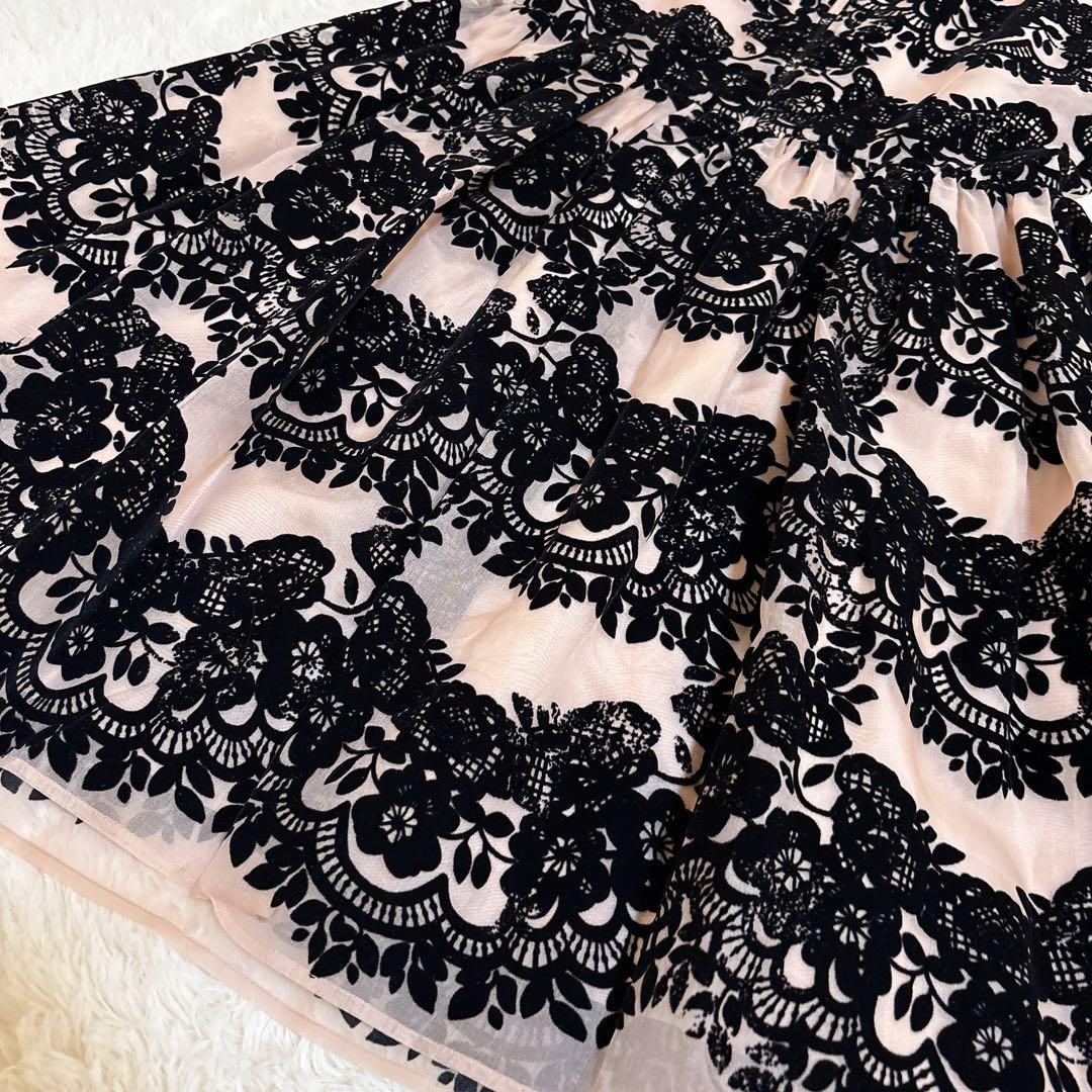 希少☆レッドヴァレンティノ シルク100% レース フラワー ワンピース