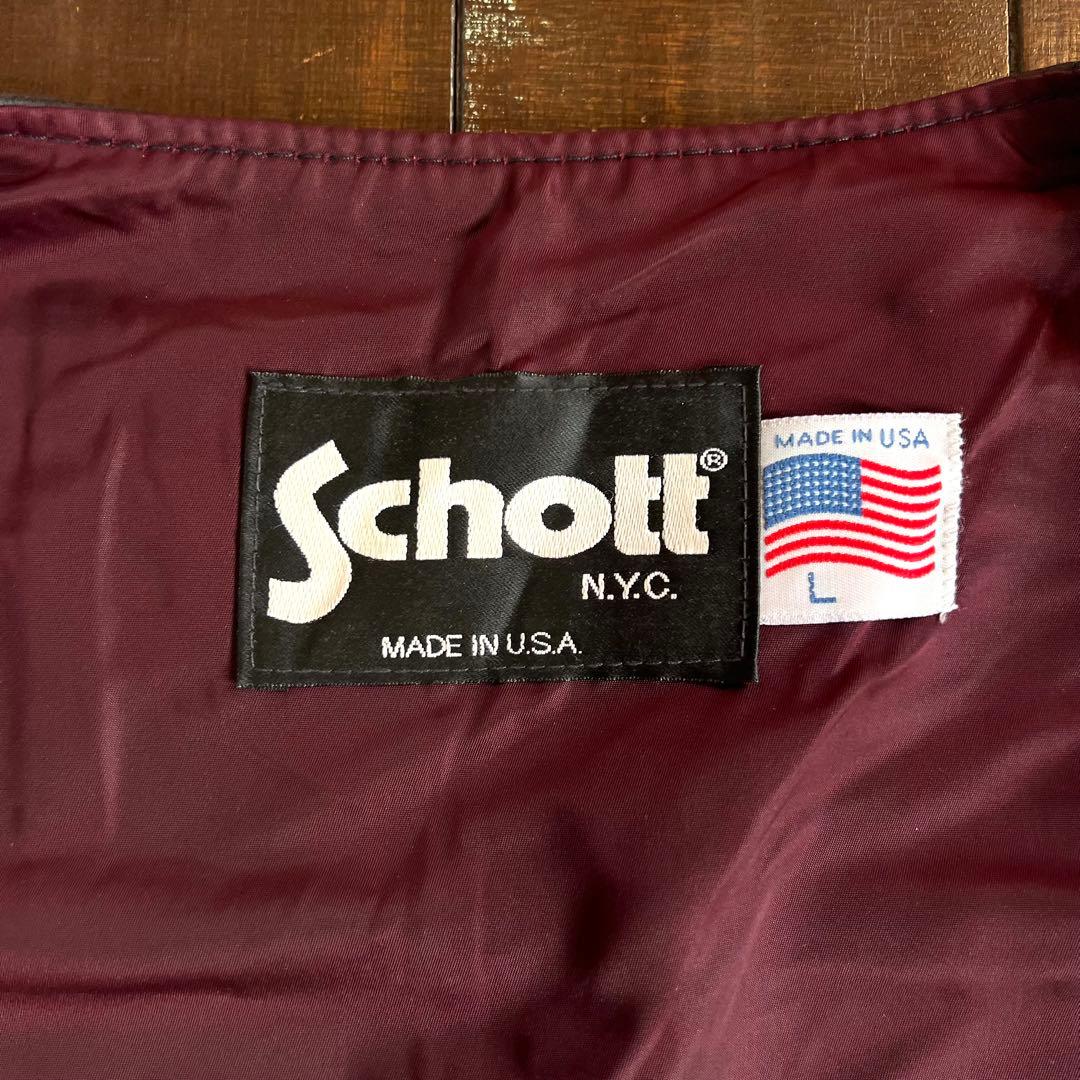 USA製！！【Schott N.Y.C. ショット】レザーベスト 本革ブラック