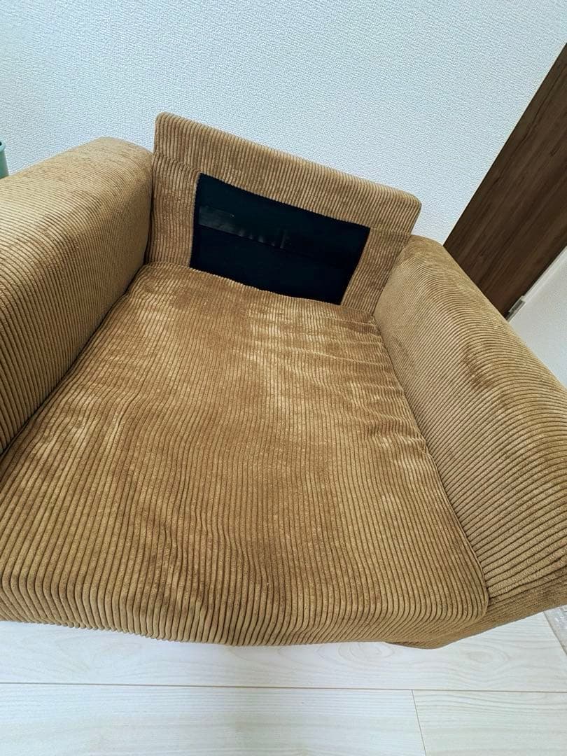 コーデュロイ 1人掛けソファ コンセント付き 市場家具 ラシック rasic