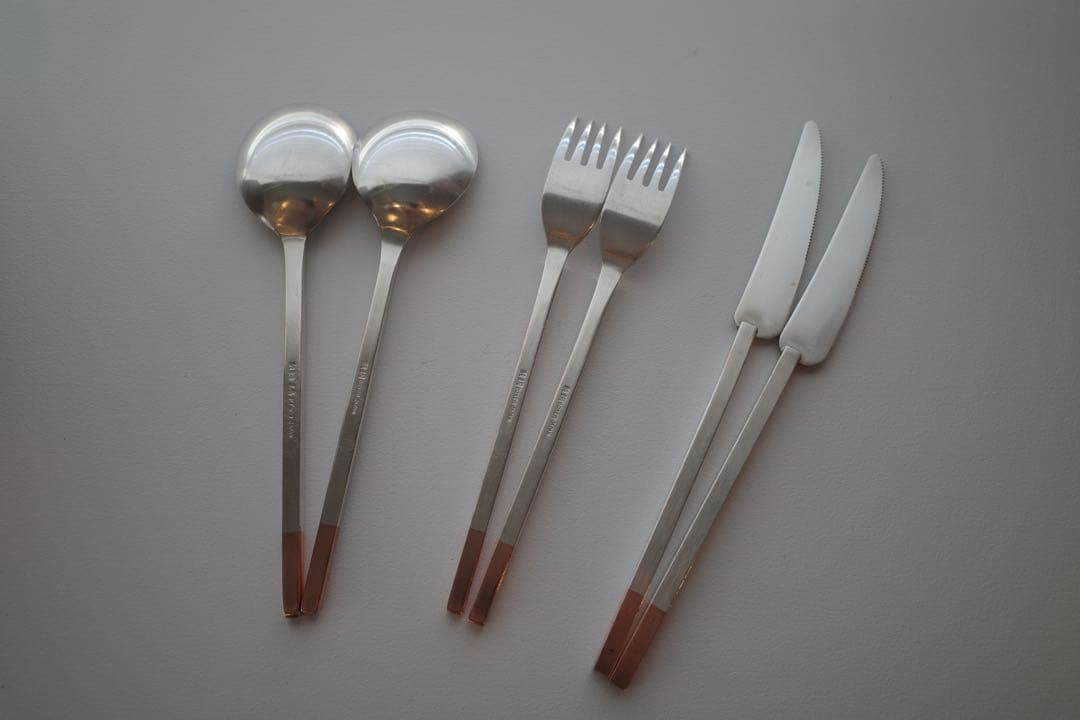 工房アイザワ　純銅洋食器 銀仕上 カトラリーセット