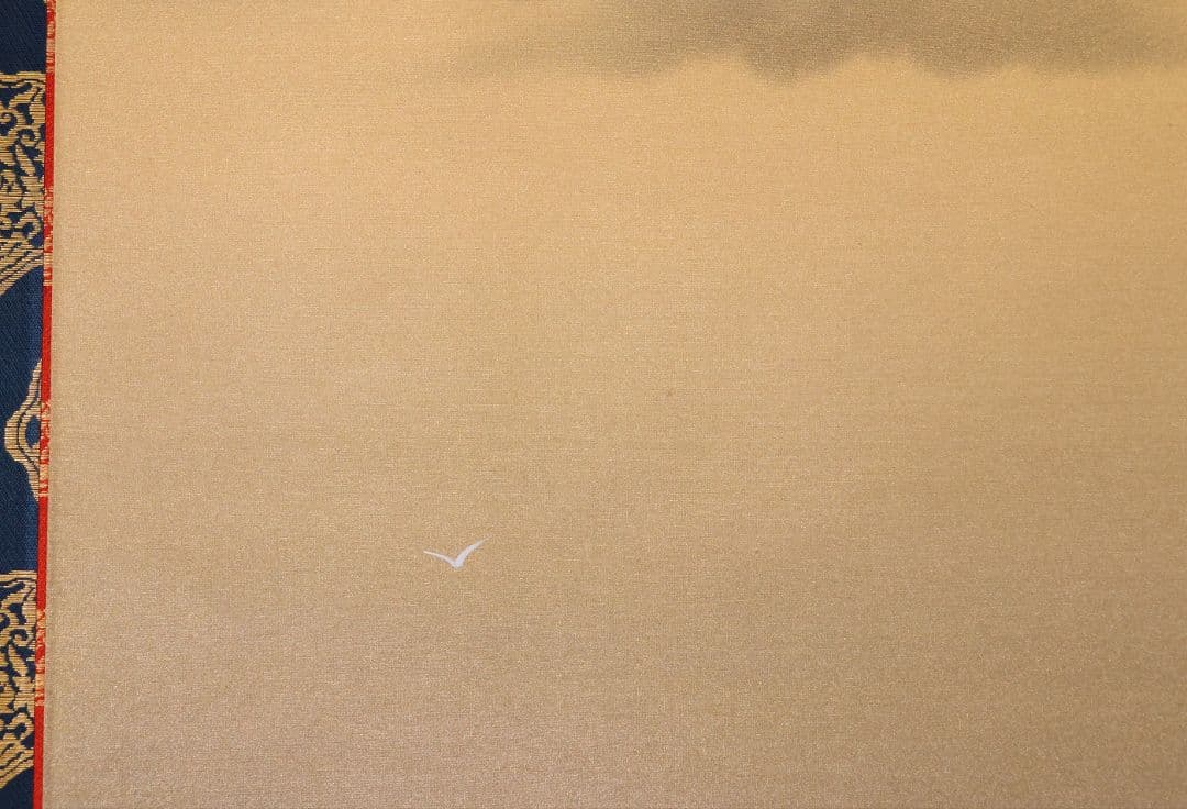 【真作】日本画 国井幸雪 武者図 絹本 掛軸 富士 金泥 國井幸雪 MB118